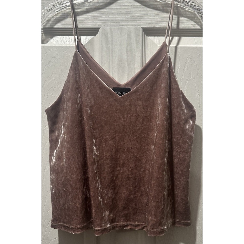 Romantic‎ Dusty Rose Crushed Velvet Buttery Soft Slip Top Women's Medium Cami